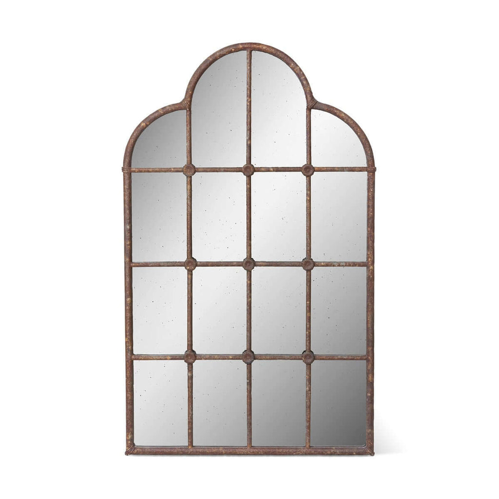 Rustic Farmhouse Iron Windowpane Mirror