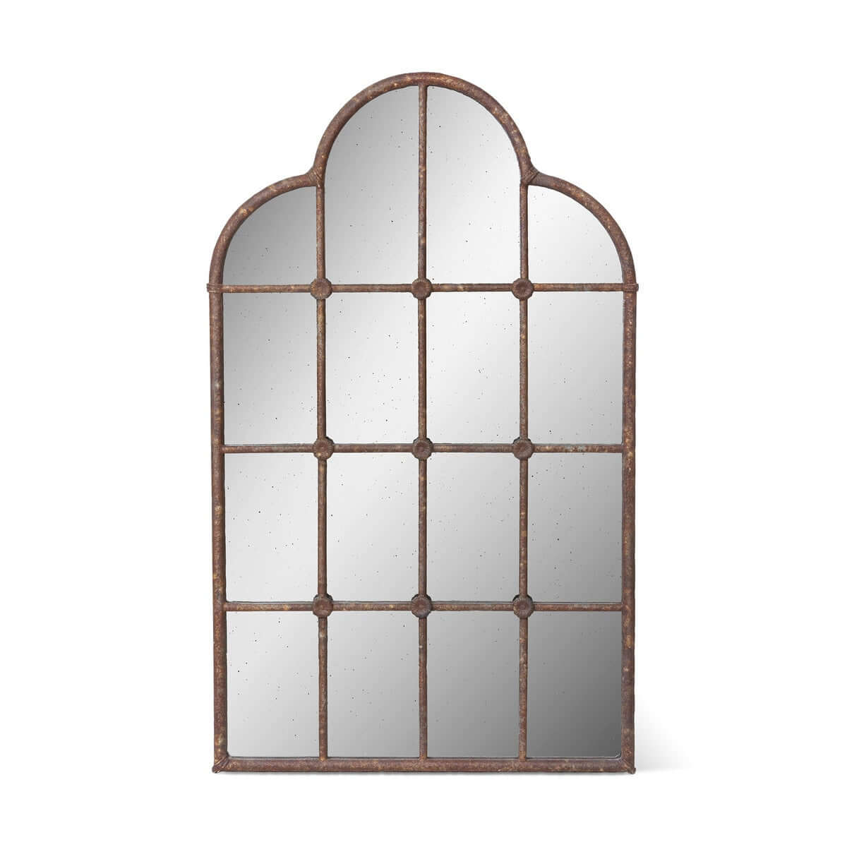 Rustic Farmhouse Iron Windowpane Mirror