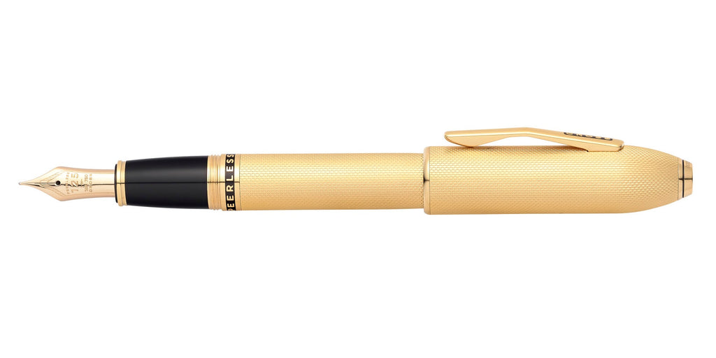 Peerless™ 23KT Heavy Gold Plate with Gold Plated Appointments, Swarovski Crystal and 18KT Gold Fine Nib Fountain Pen